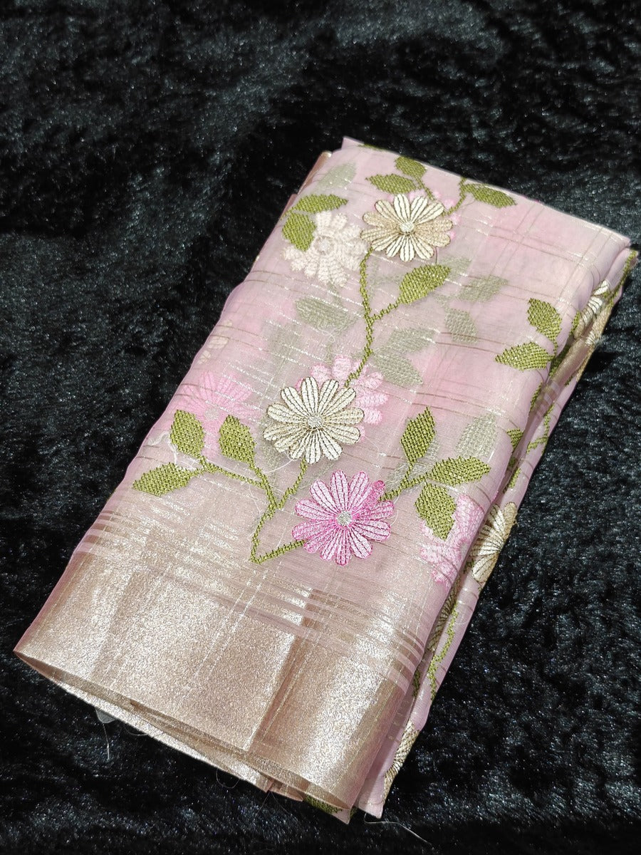 Organza Embroidery Saree