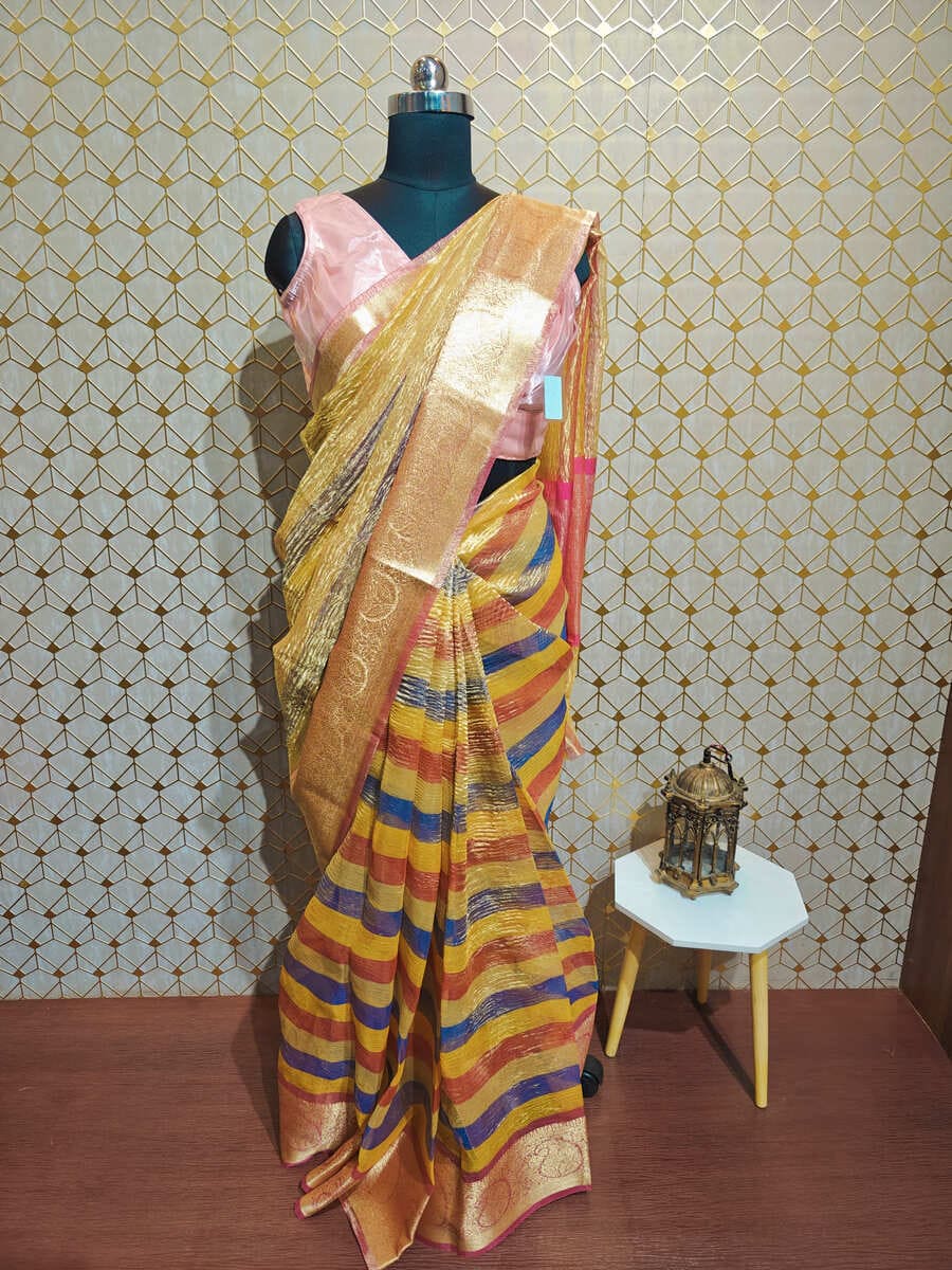 Tissue Multicrush Saree