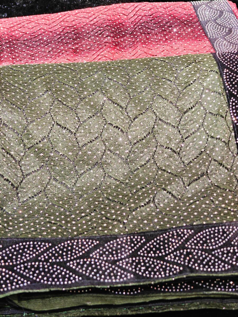 Fancy Saree With Swaroski Work